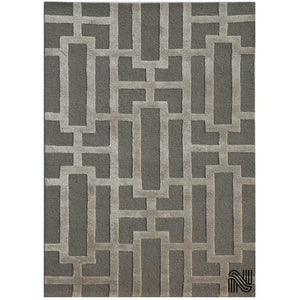 Geometric Cut Pile Wool Rug | Hand Tufted Modern Carpet | Designer Look for Bedroom Decor, Hallways, Living Room & Home Styling
