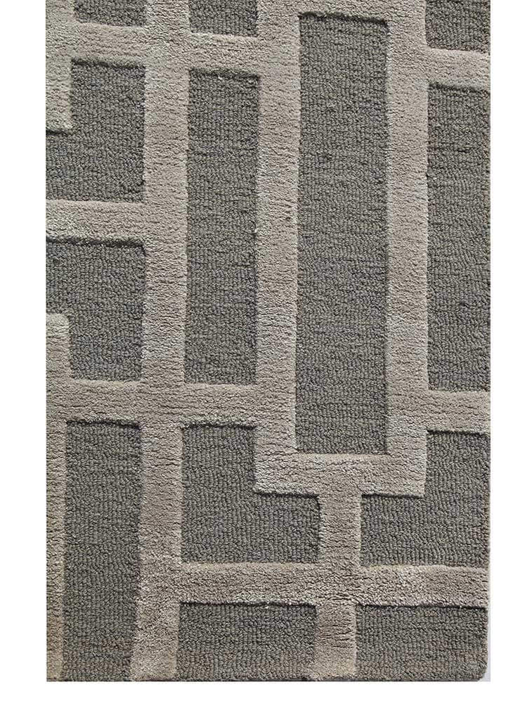 Geometric Cut Pile Wool Rug | Hand Tufted Modern Carpet | Designer Look for Bedroom Decor, Hallways, Living Room & Home Styling