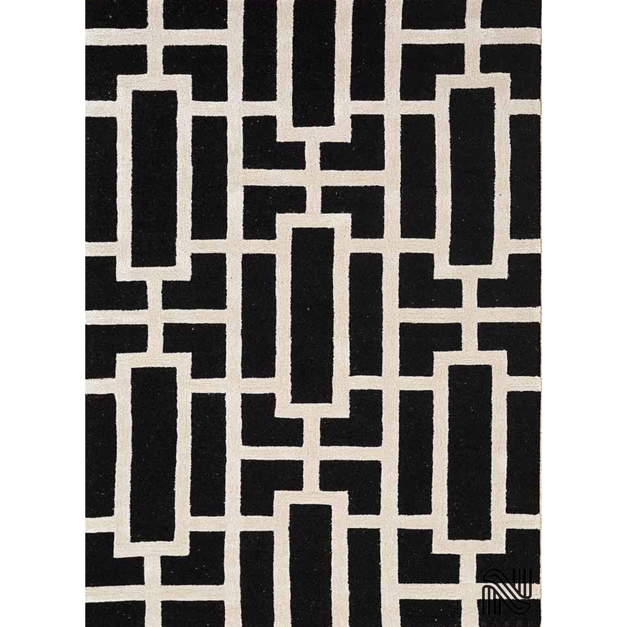 Geometric Cut Pile Wool Rug | Hand Tufted Modern Carpet | Designer Look for Bedroom Decor, Hallways, Living Room & Home Styling
