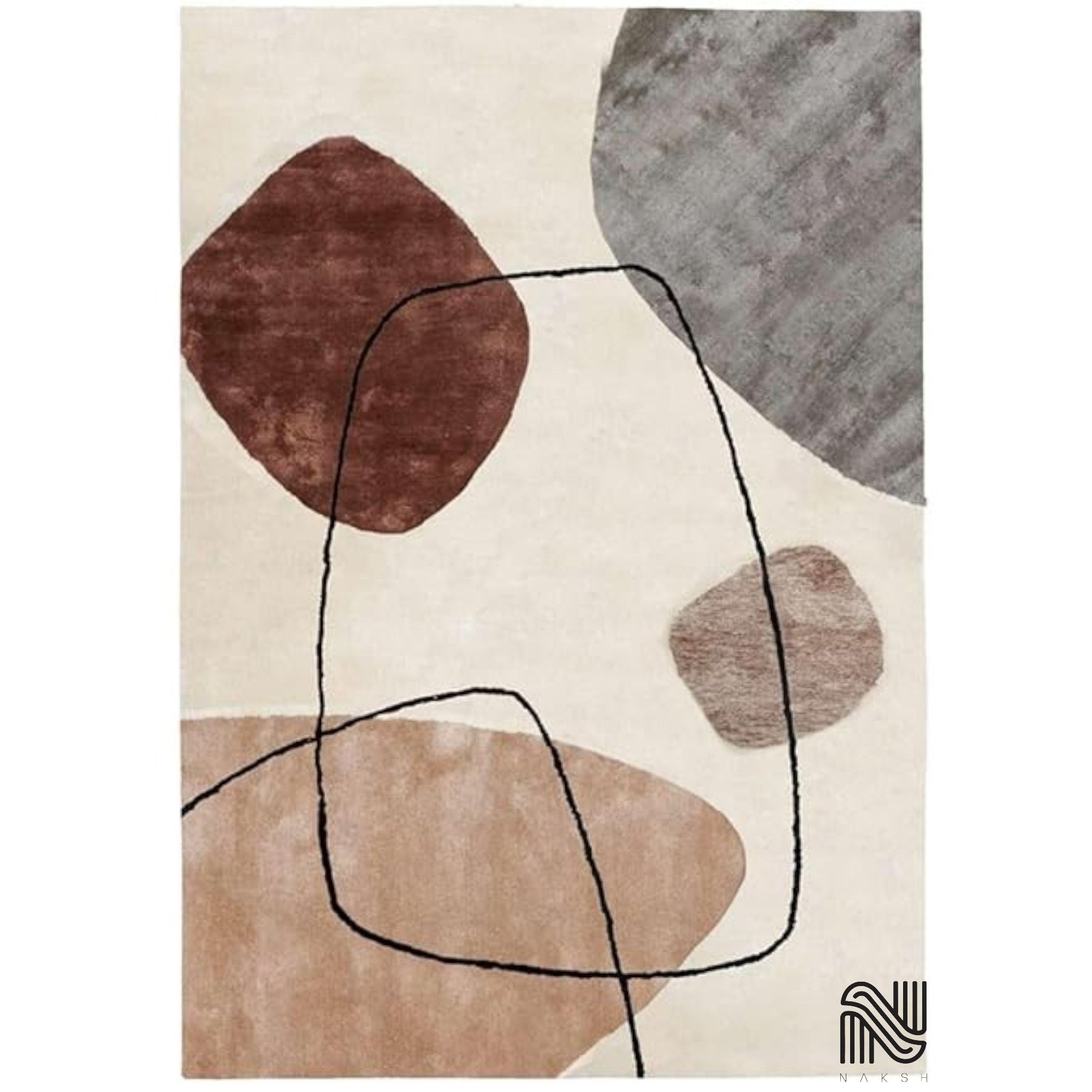 Modern Living Room Wool Rug | Hand Tufted Geometric Area Carpet | 100% NZ Wool | Handmade for Stylish & Cozy Home Interiors