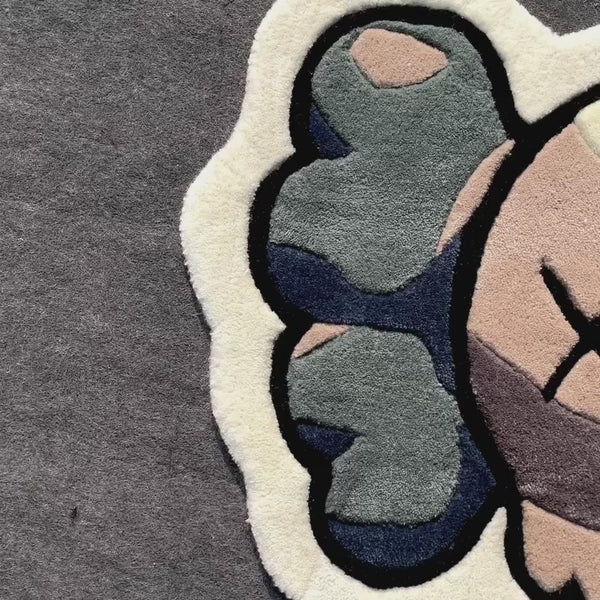 KAWS Handtufted Head Customised Rug 60cmx60cm