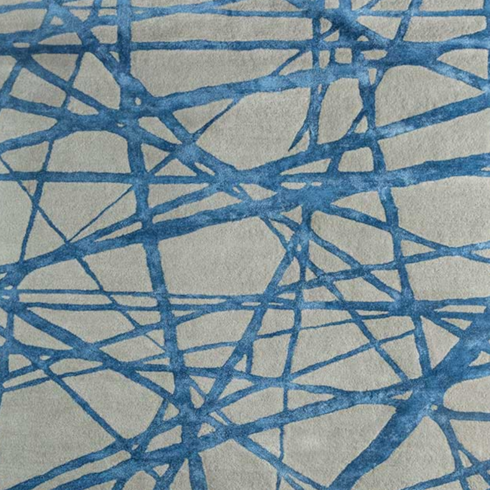 Geometric Blue Pattern Modern High Quality Hand Tufted pile woolen Rug and Carpet For Bedroom Aesthetics, Living Room, Hall, Kitchen