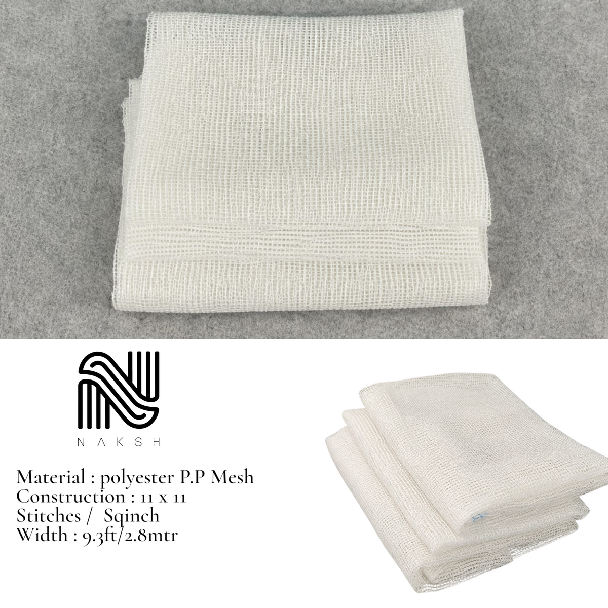 Premium Mesh Backing Fabric for Rugs | 100% Polyester Secondary Backing | Naksh Carpets