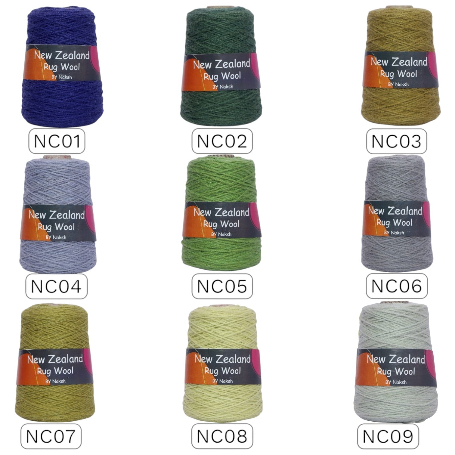 3 Ply New Zealand Wool Tufting Yarn for Rug Making | 1200/3 Tex Pure NZ Wool (01-09)