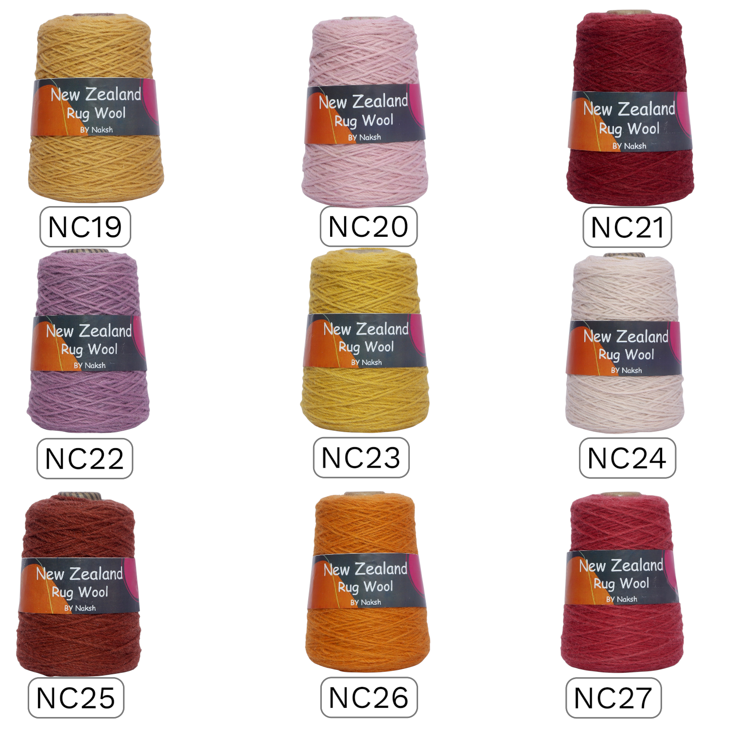 3 Ply New Zealand Wool Tufting Yarn for Rug Making | 1200/3 Tex Pure NZ Wool (19-27)