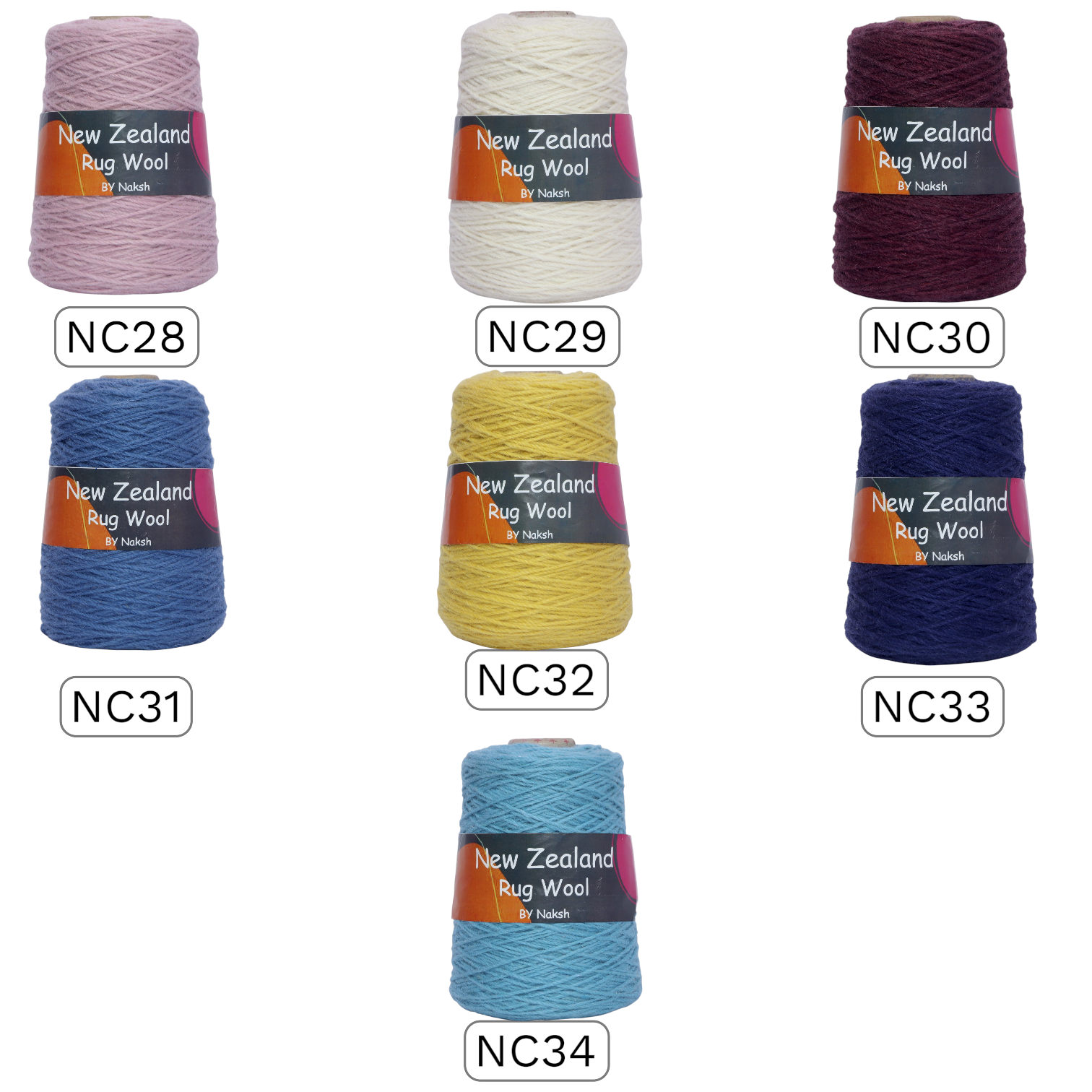 3 Ply New Zealand Wool Tufting Yarn for Rug Making | 1200/3 Tex Pure NZ Wool (28-34)