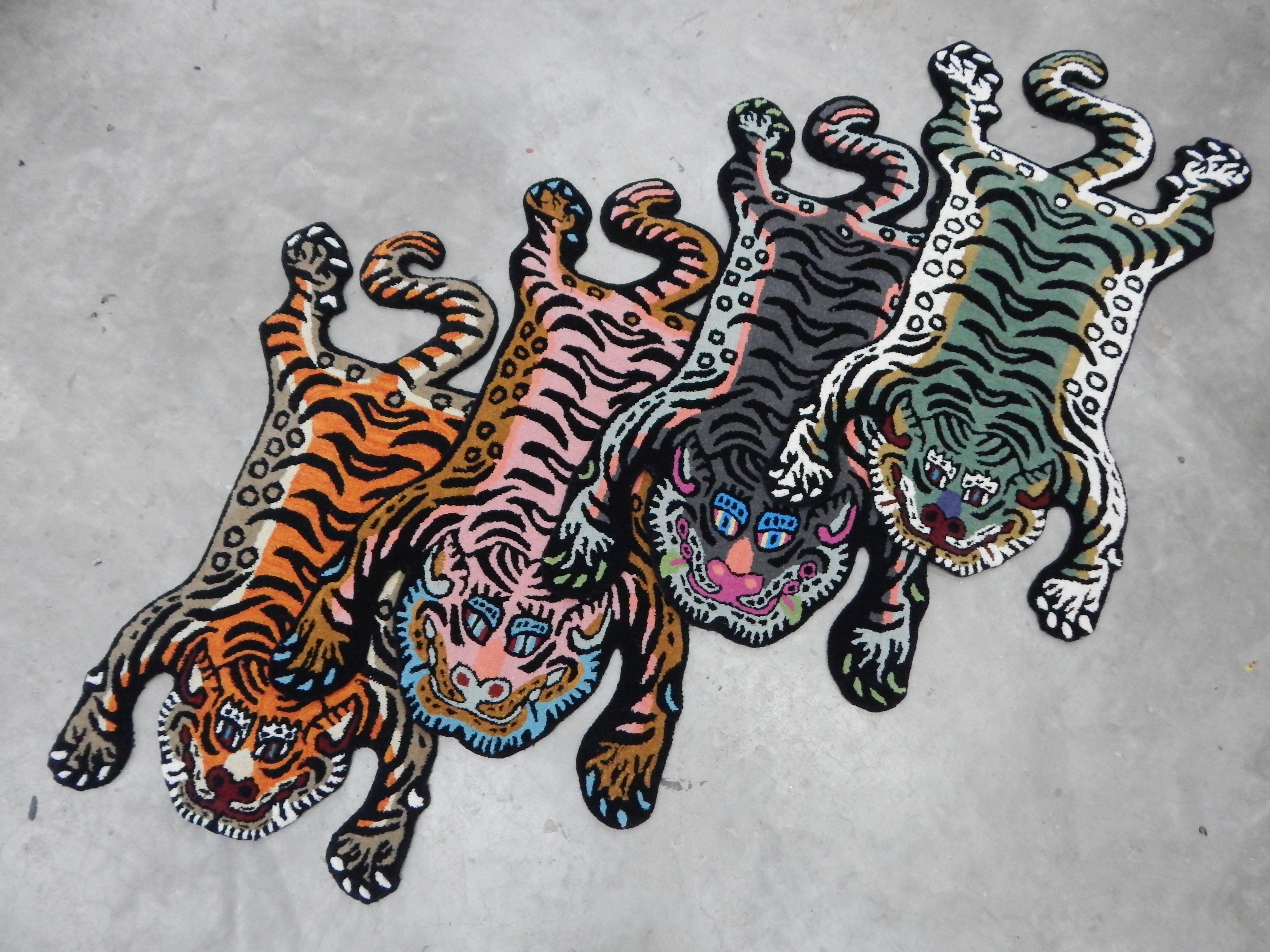 Tibetan Tiger Green Tufted Woolen Tibetan Rug - Green Color