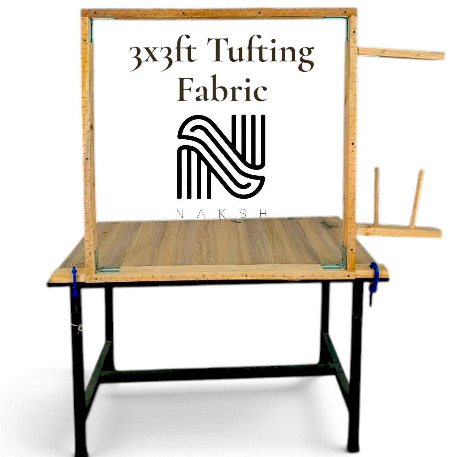 Professional 3ft x3ft Tufting Frame | Wooden Table-Mounted Rug & Carpet Tufting Frame By Naksh Carpets