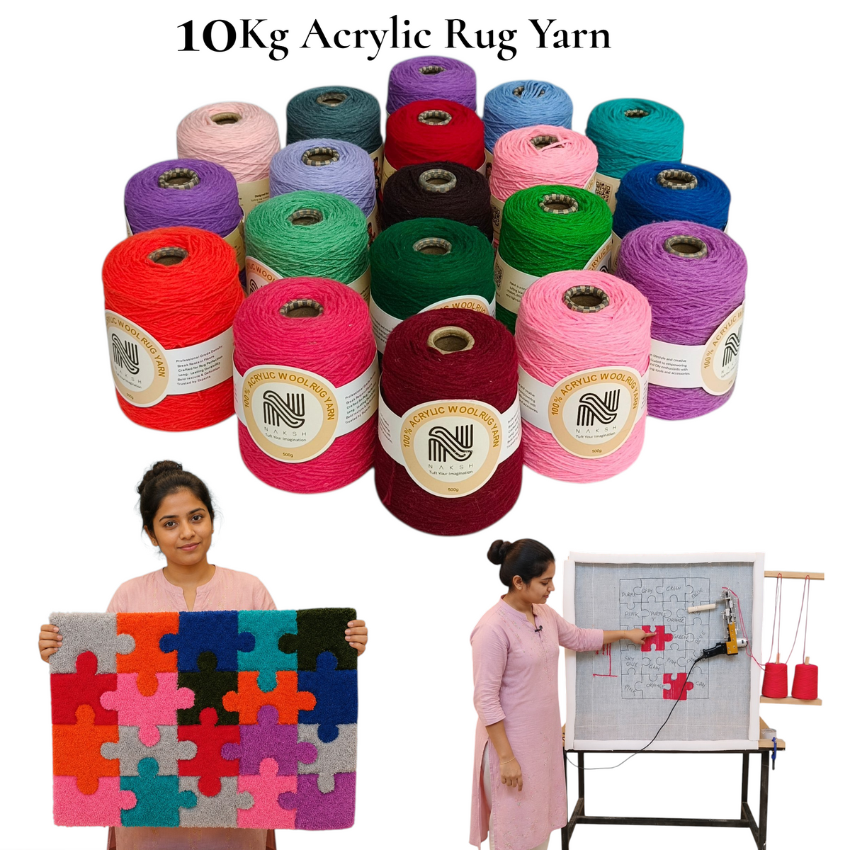 Naksh Beginner Starter Tufting Kit | Complete Rug Tufting Business &amp; DIY Rug Making Kit