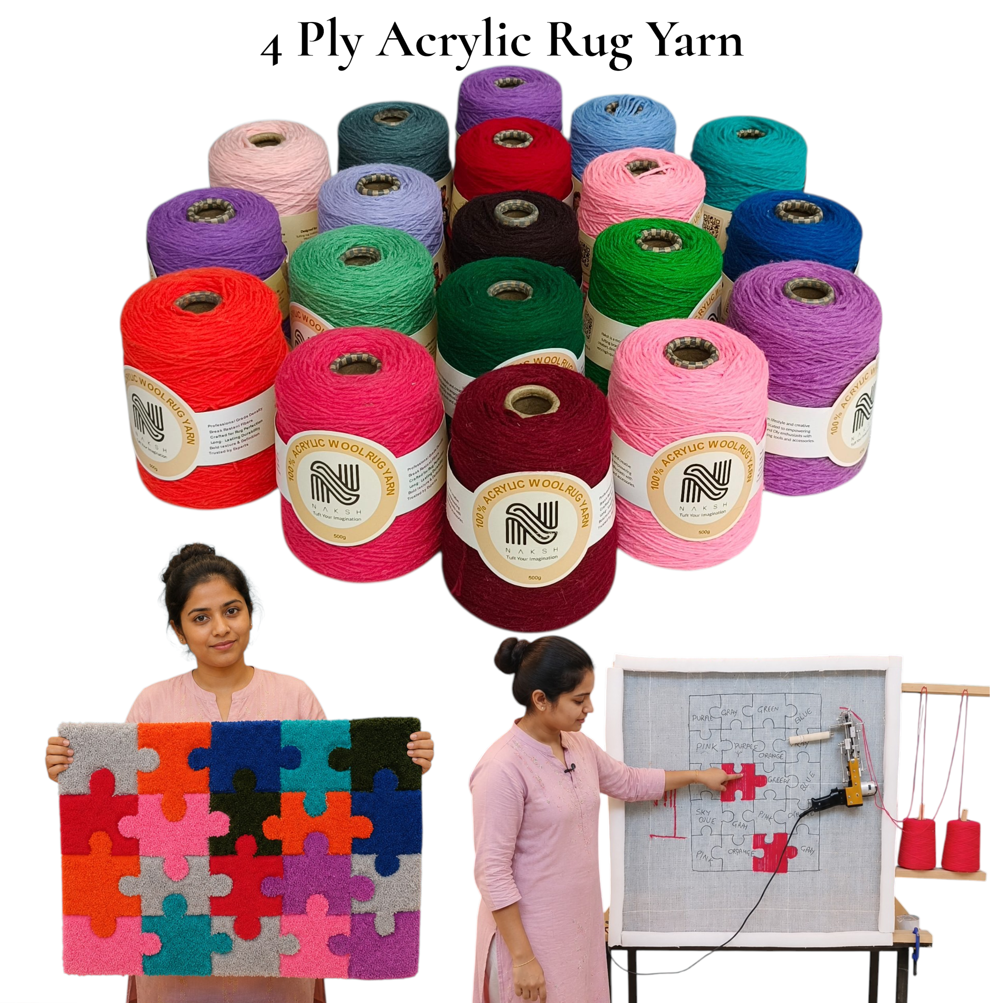 Naksh Beginner Starter Tufting Kit | Complete Rug Tufting Business &amp; DIY Rug Making Kit