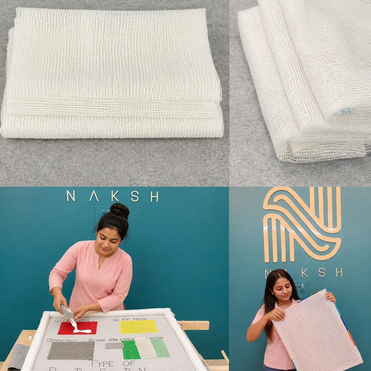 Premium Mesh Backing Fabric for Rugs | 100% Polyester Secondary Backing | Naksh Carpets