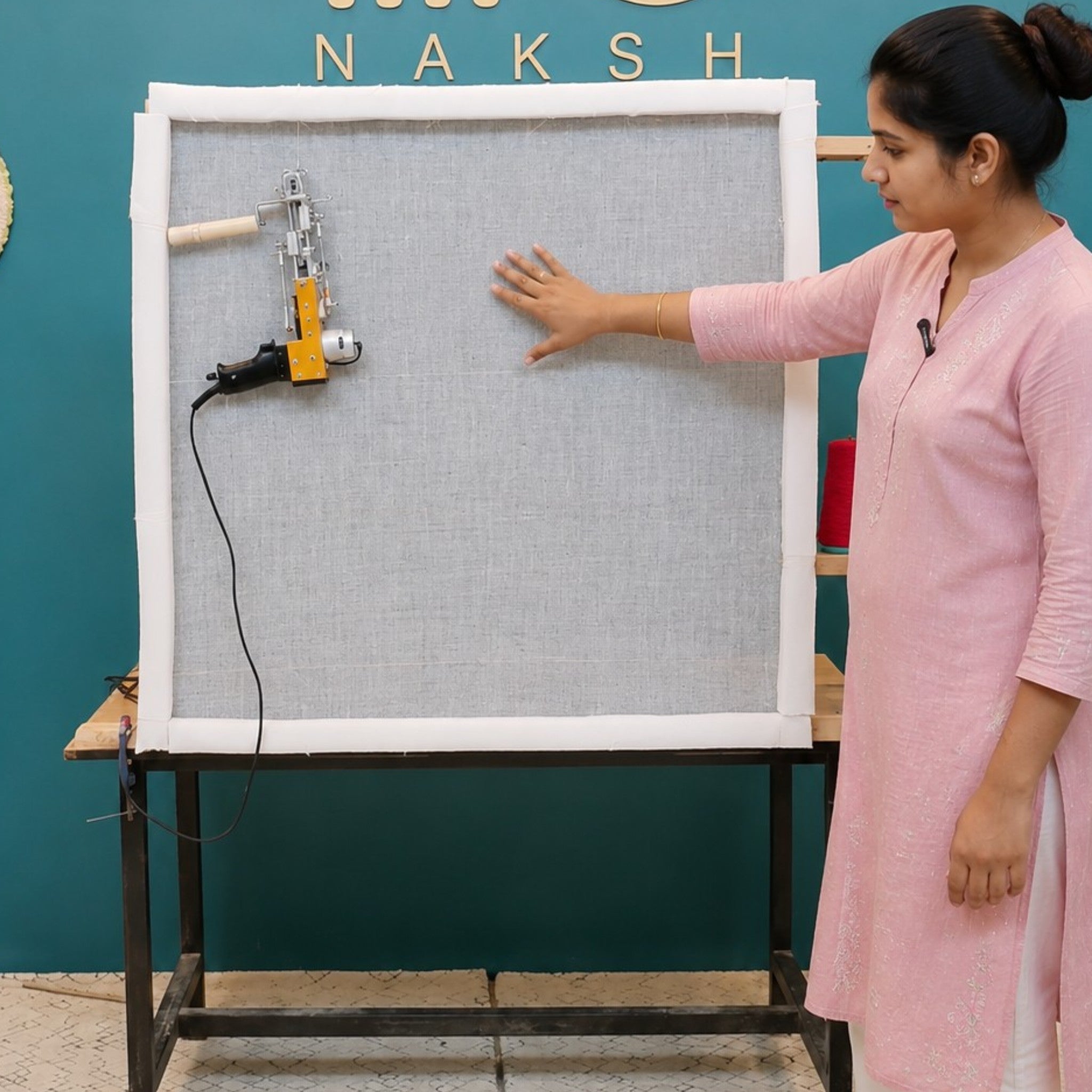 Naksh Premium Grey Tufting Fabric | High-Density Primary Tufting Cloth for Rug Tufting, Carpet Making & Punch Needle