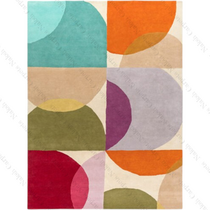 High Quality Geometric Rug | Hand Tufted Wool Cut Pile Carpet | Designer Style for Bedroom, Hall, Living Room & Modern Interiors