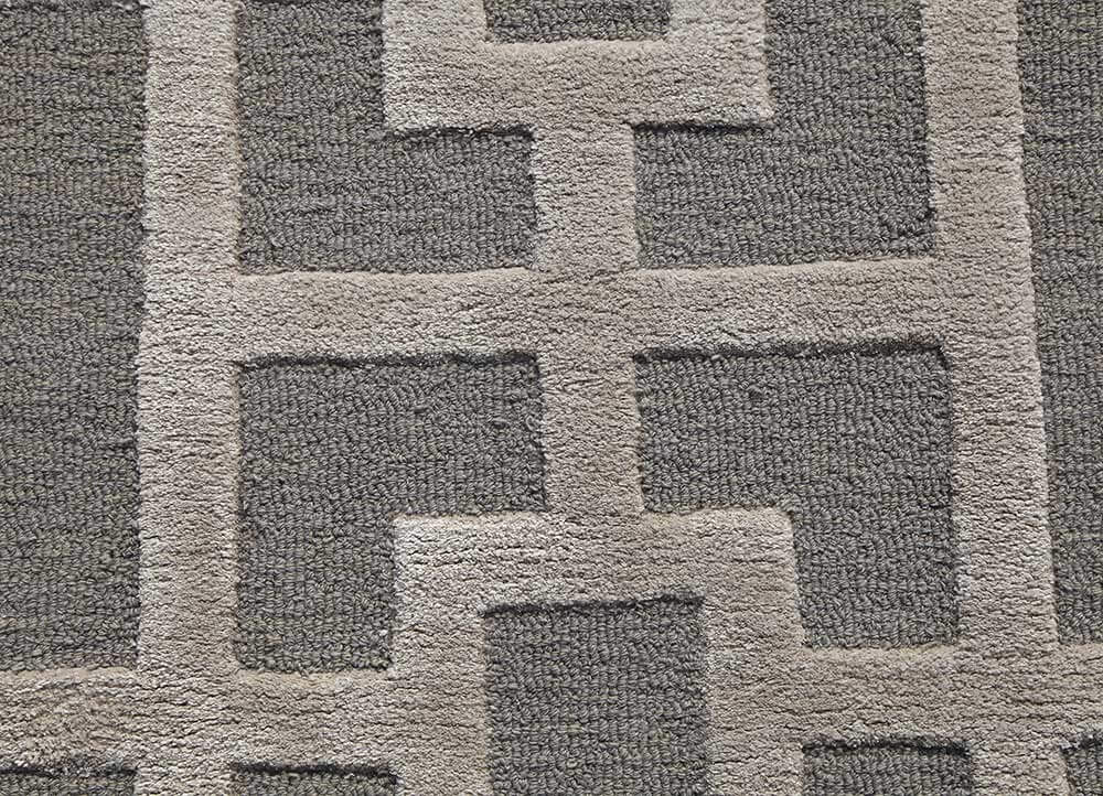 Geometric Cut Pile Wool Rug | Hand Tufted Modern Carpet | Designer Look for Bedroom Decor, Hallways, Living Room & Home Styling