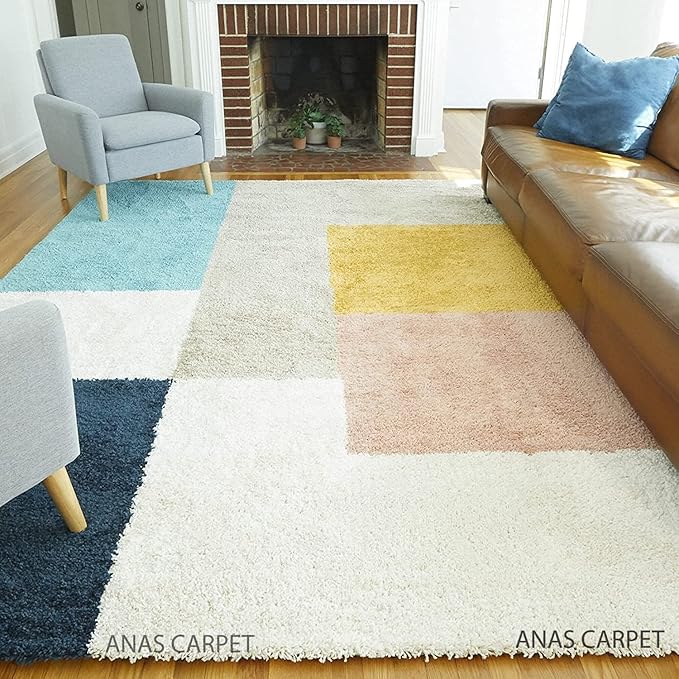 High Quality Geometric Rug | Hand Tufted Wool Cut Pile Carpet | Designer Style for Bedroom, Hall, Living Room & Modern Interiors