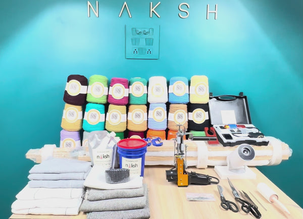 Complete Rug Tufting Starter Kit with Tufting Machine | Beginner Rug Making Kit by Naksh Carpets